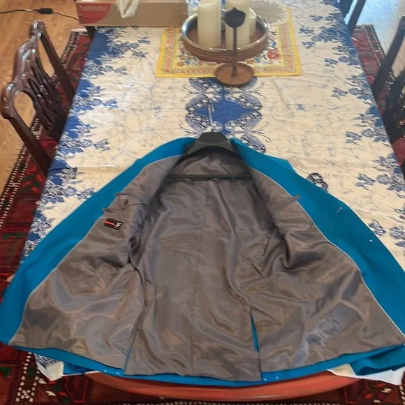 NWOT J. Ferrar Slim Turquoise Blazer - Picture 5 of 7